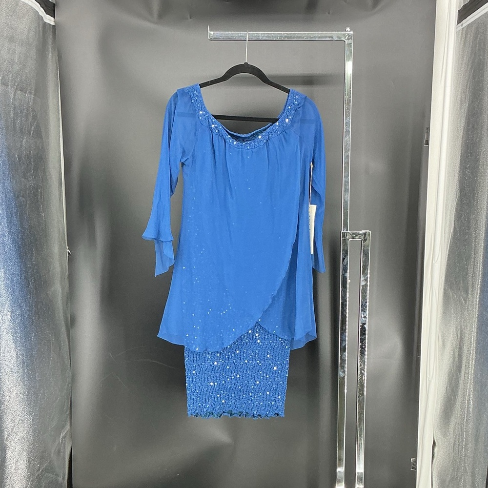 Elegant Blue Mini Dress